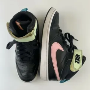 Nike Court Borough Mid 2 Basketball Youth Size 4.5 Black Pink Yellow CD7782-002
