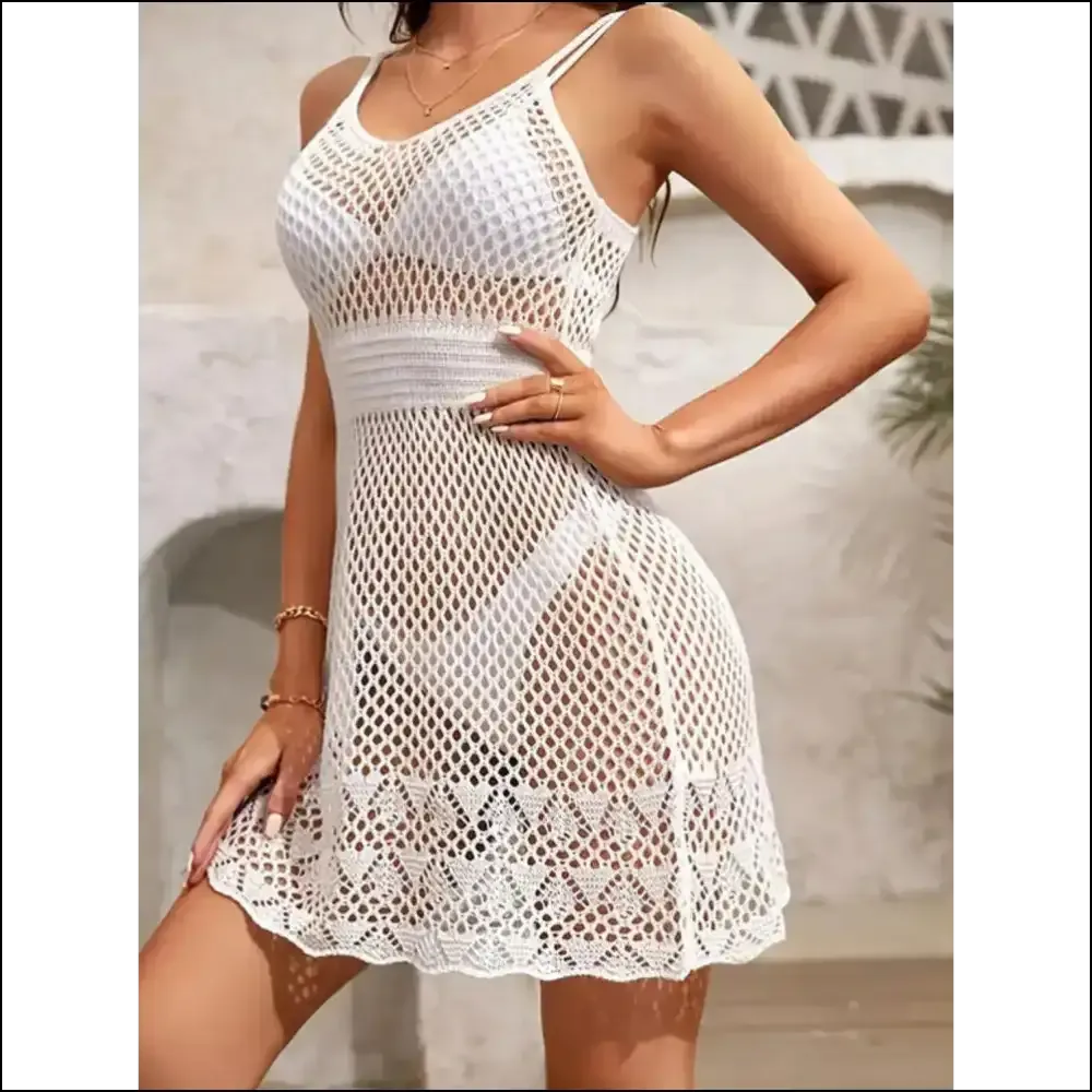 Openwork Spaghetti Strap Cover-Up Dress