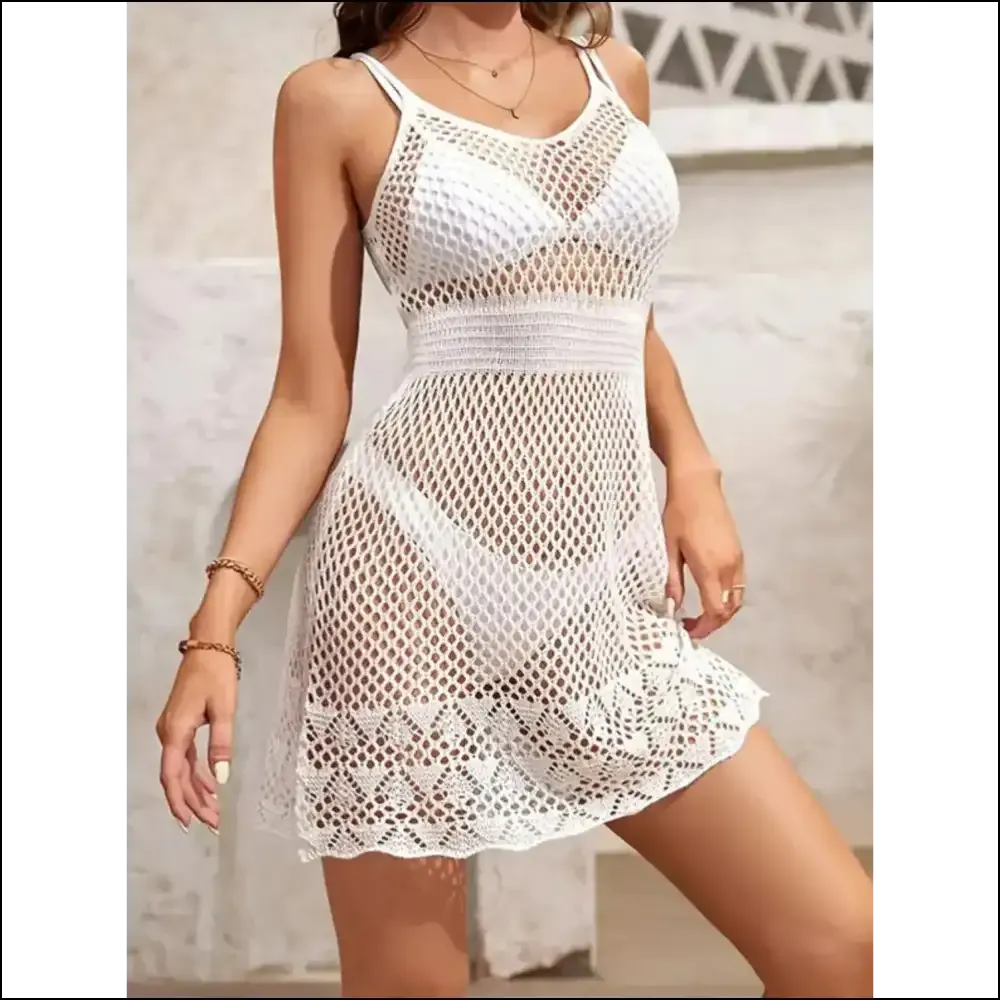 Openwork Spaghetti Strap Cover-Up Dress