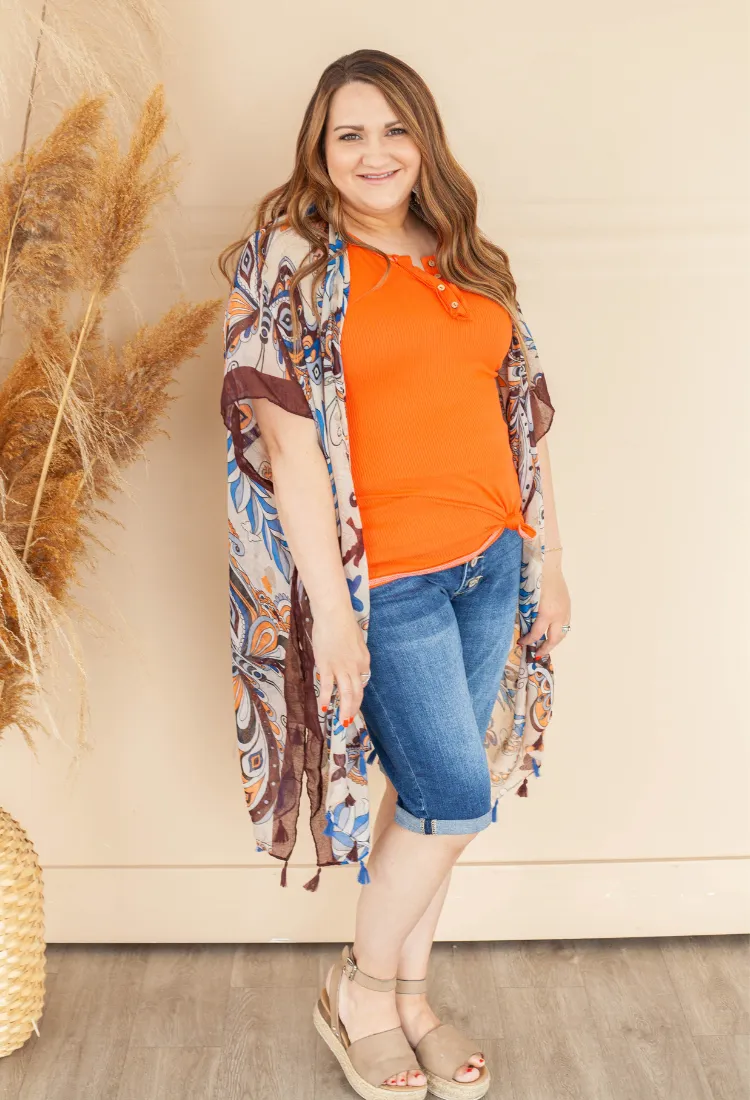Paisley Tassel Kimono