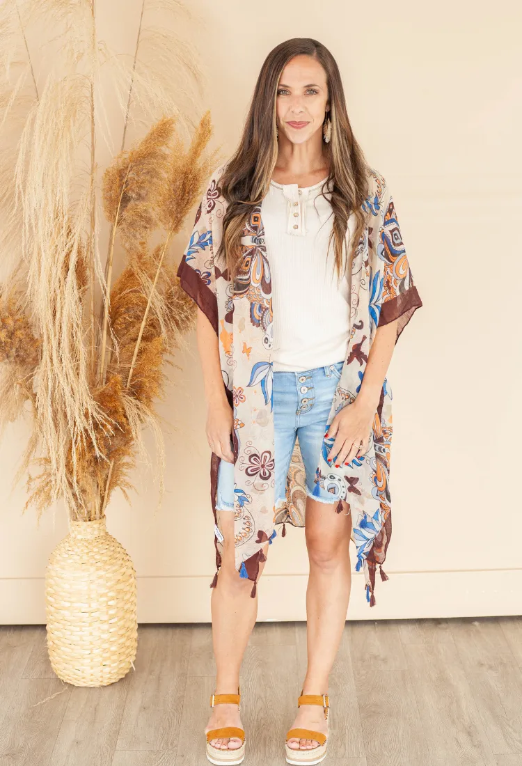 Paisley Tassel Kimono