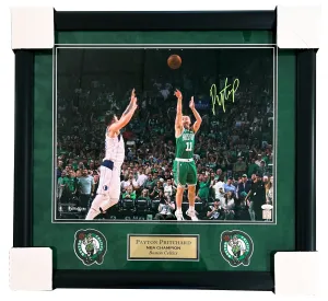 Payton Pritchard Celtics Signed Half Court Shot 16x20 Matted & Framed Photo JSA
