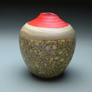 Pinnacle Series in Maroon Bells Handblown Glass Vase by Thomas Spake Studios