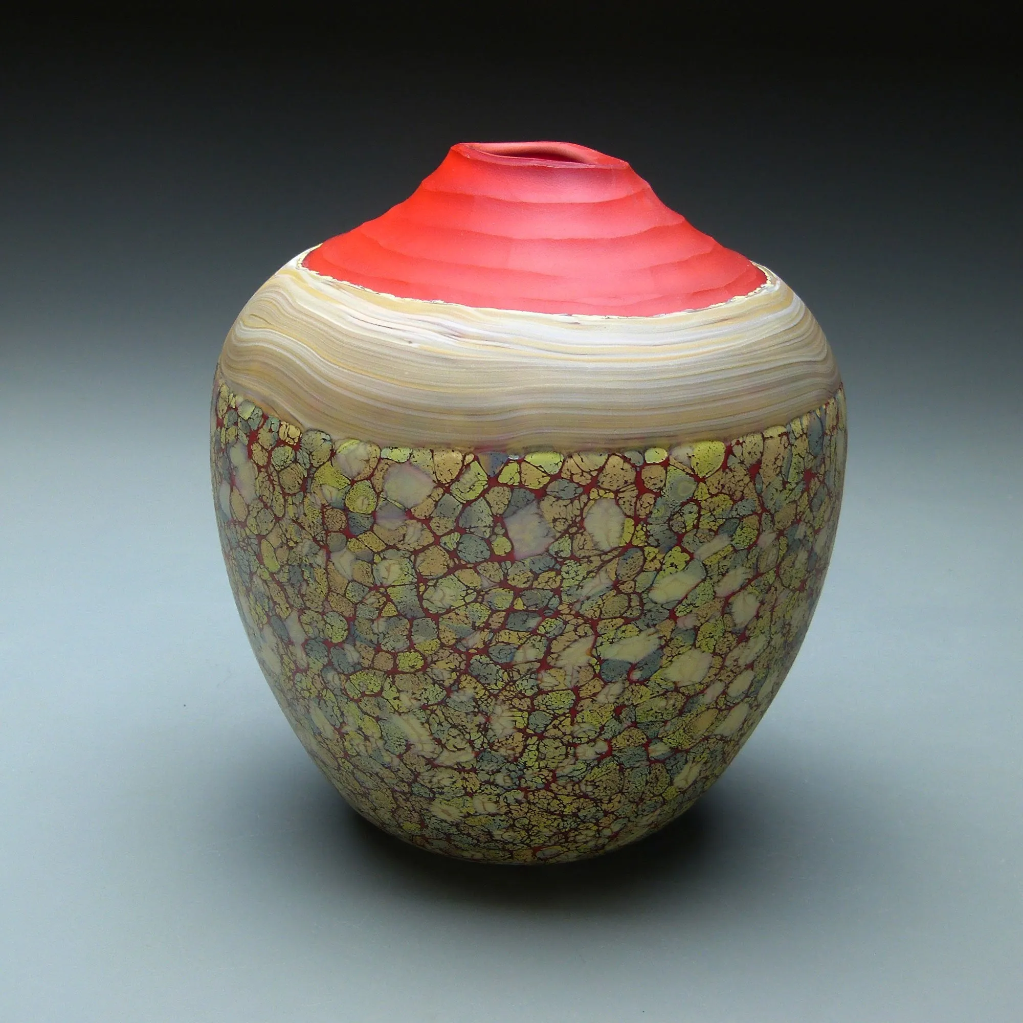 Pinnacle Series in Maroon Bells Handblown Glass Vase by Thomas Spake Studios