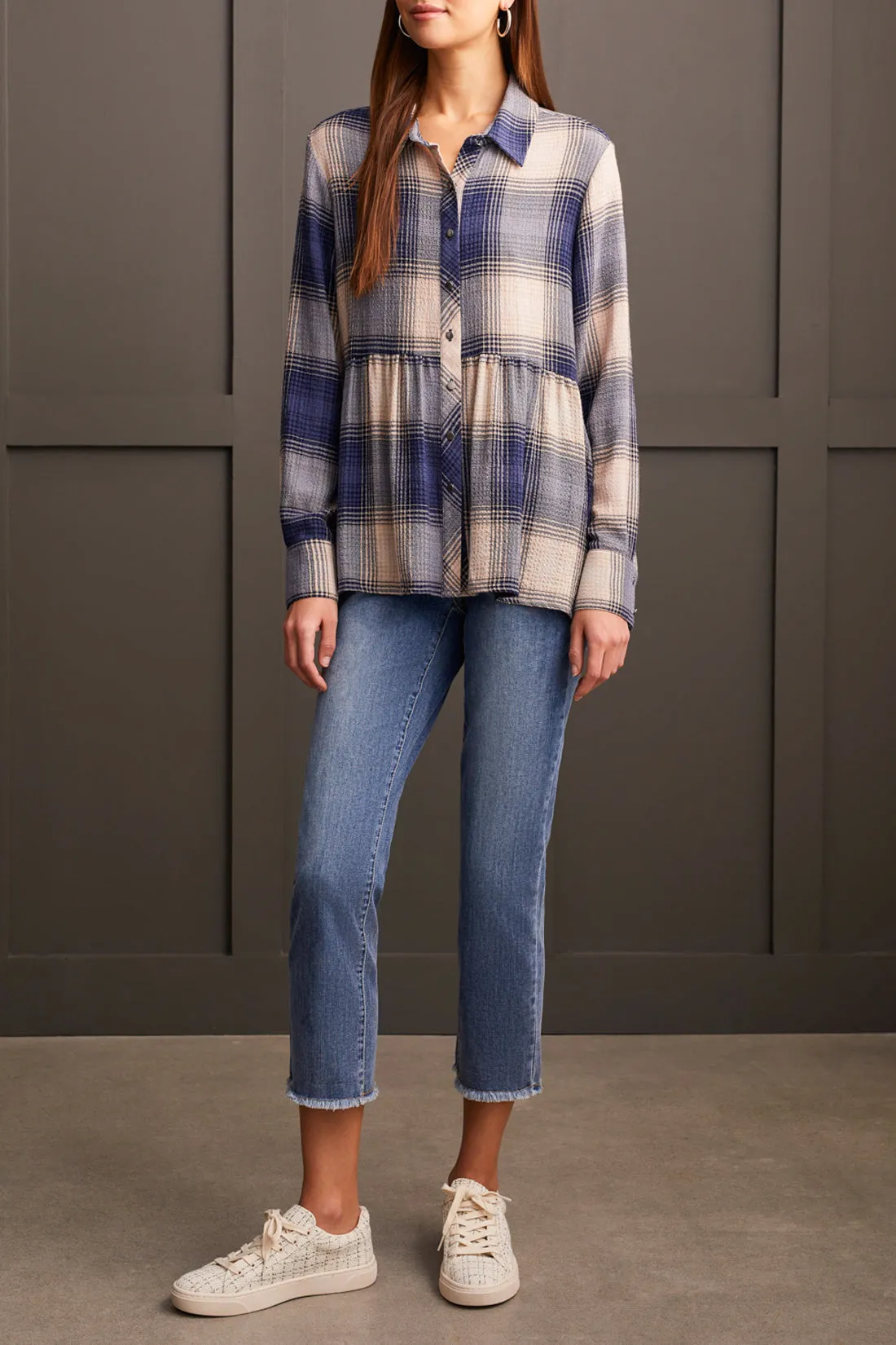 Plaid Peplum Shirt