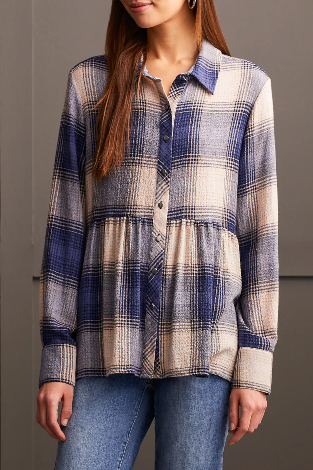 Plaid Peplum Shirt