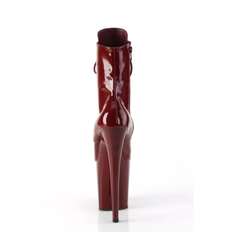 Pleaser USA Flamingo-1020 8inch Pleaser Boots - Patent Burgundy