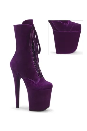 Pleaser USA Flamingo-1045VEL 8inch Pleaser Boots   Protectors - Purple Velvet