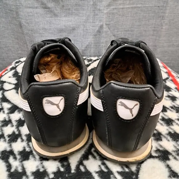Puma Roma Classic Men's Sz 13 Black White Sneakers