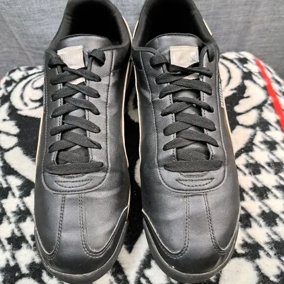 Puma Roma Classic Men's Sz 13 Black White Sneakers