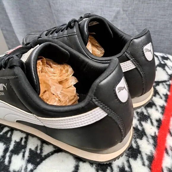 Puma Roma Classic Men's Sz 13 Black White Sneakers