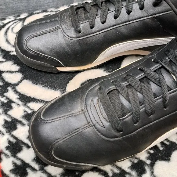 Puma Roma Classic Men's Sz 13 Black White Sneakers