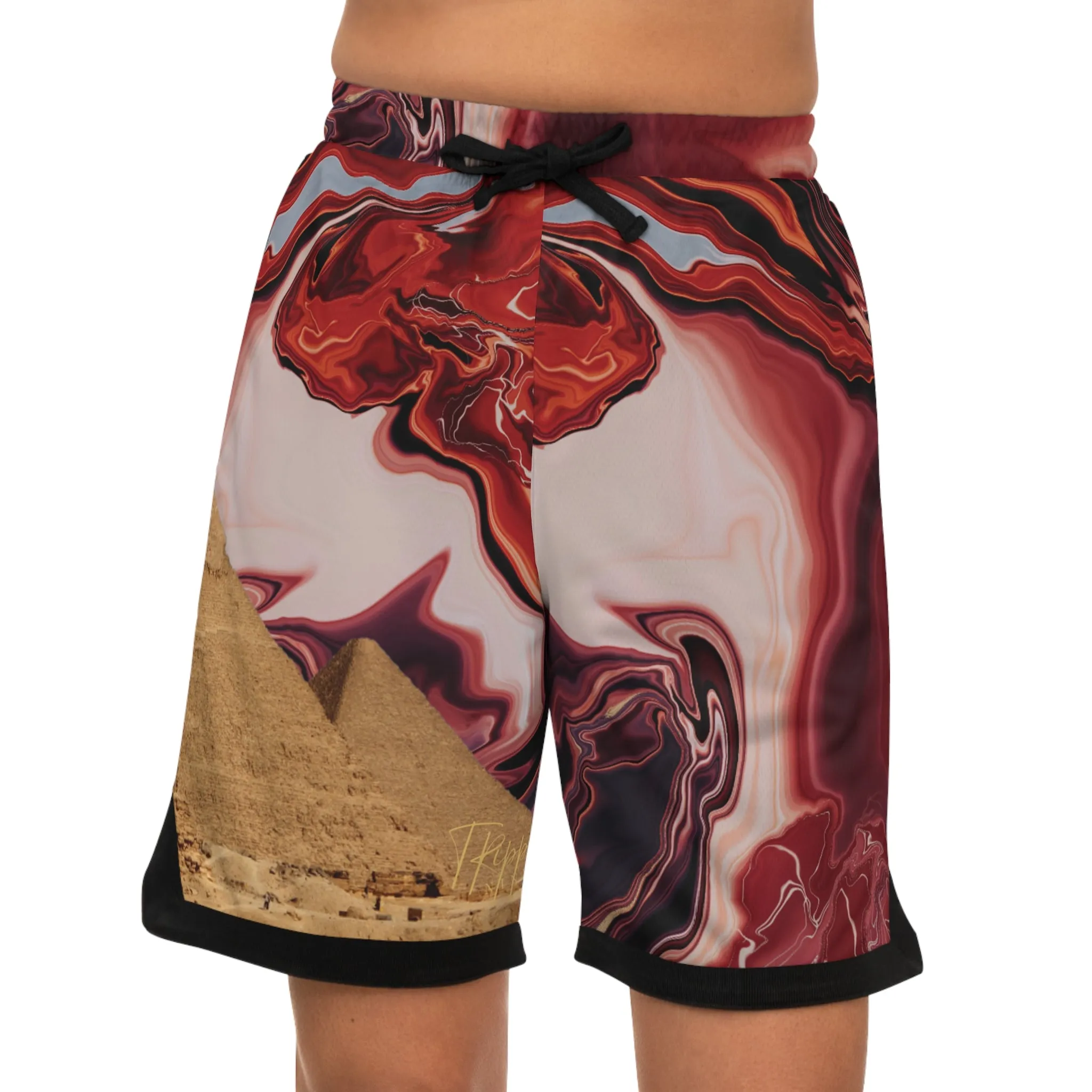 Pyramids with Trippy Skies Basketball Shorts