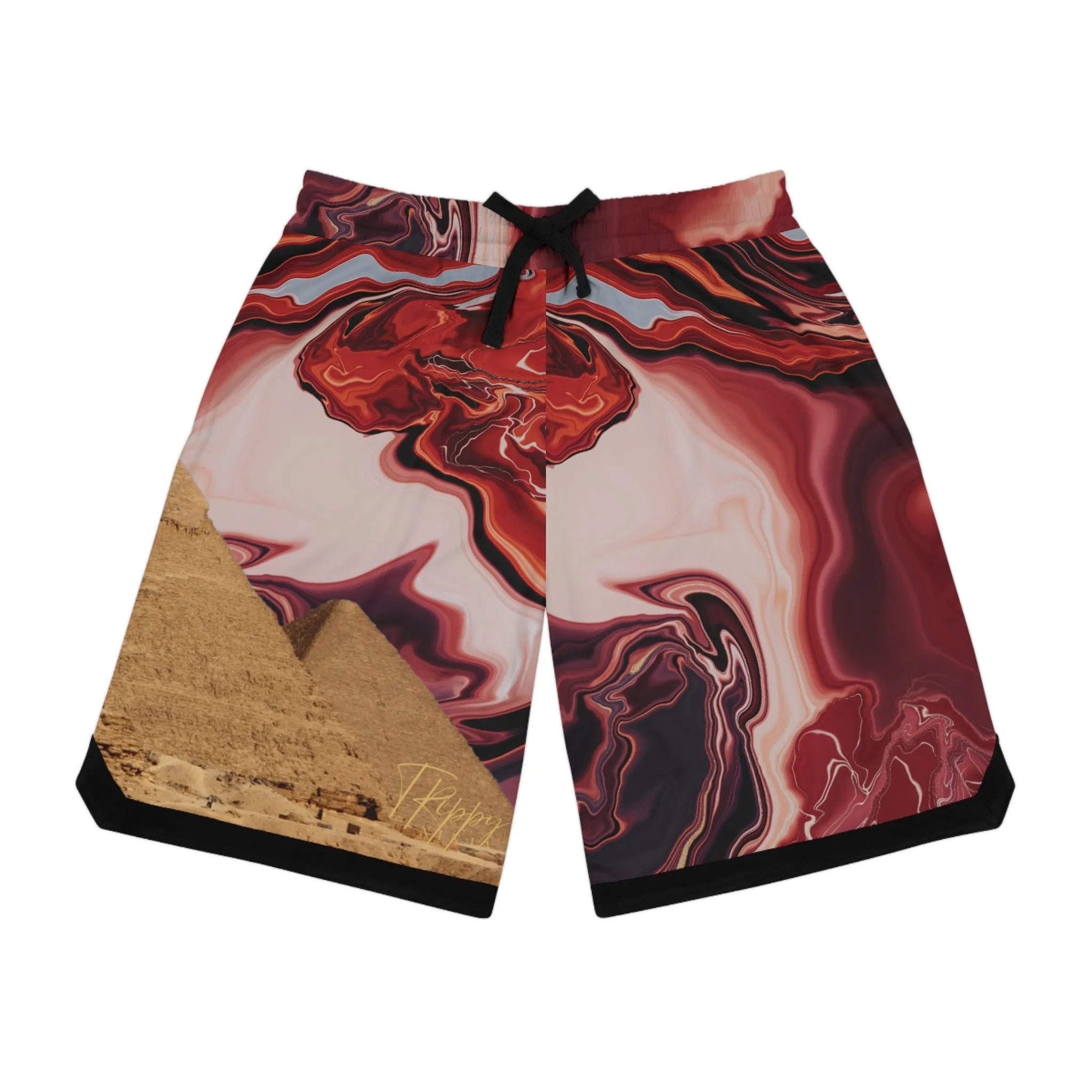 Pyramids with Trippy Skies Basketball Shorts
