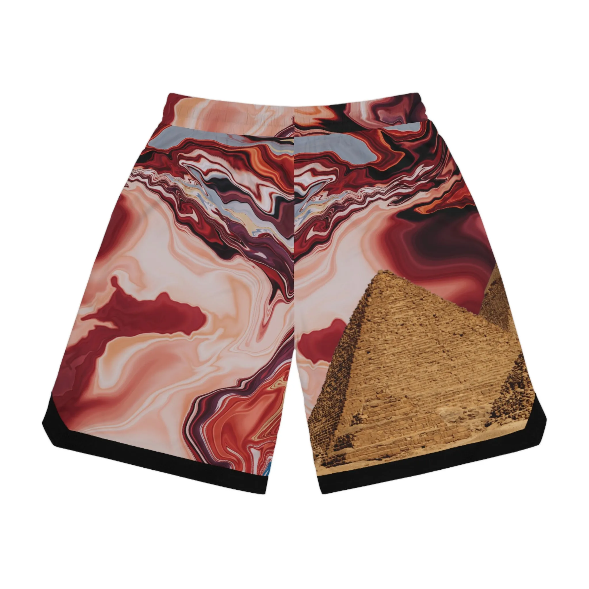 Pyramids with Trippy Skies Basketball Shorts