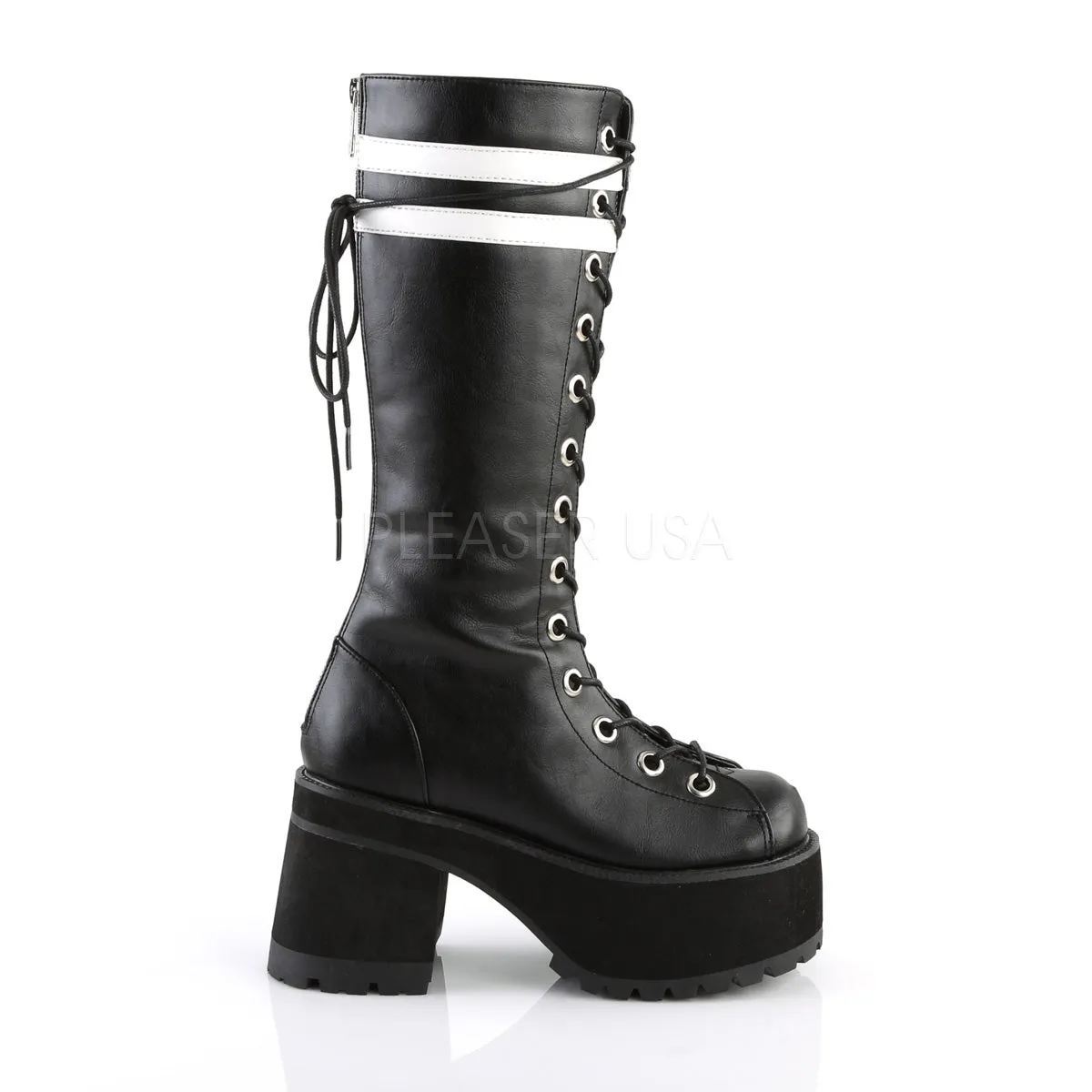 RANGER-320  Black-White Vegan Leather