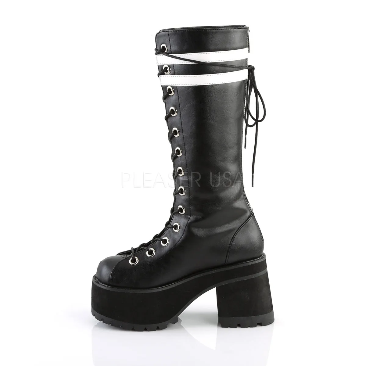RANGER-320  Black-White Vegan Leather