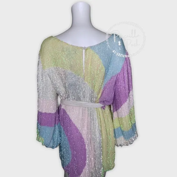 Retrofete Grace Sequin Dress Multi Color Swirl