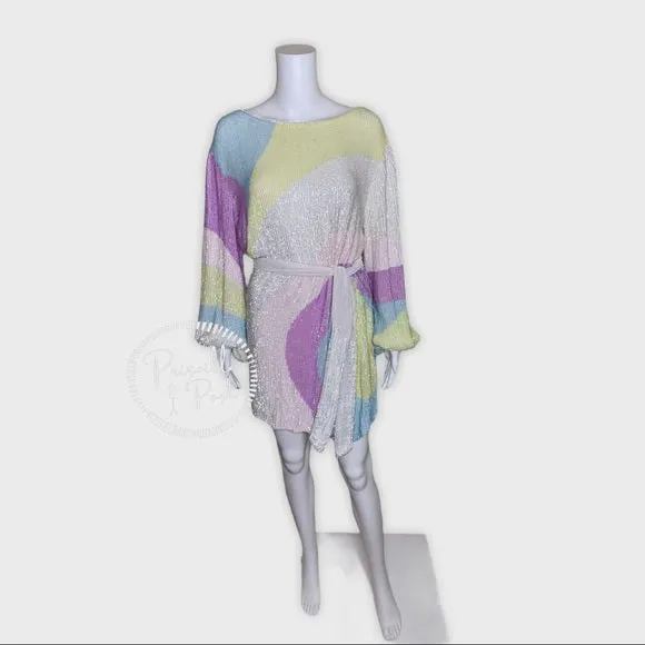 Retrofete Grace Sequin Dress Multi Color Swirl