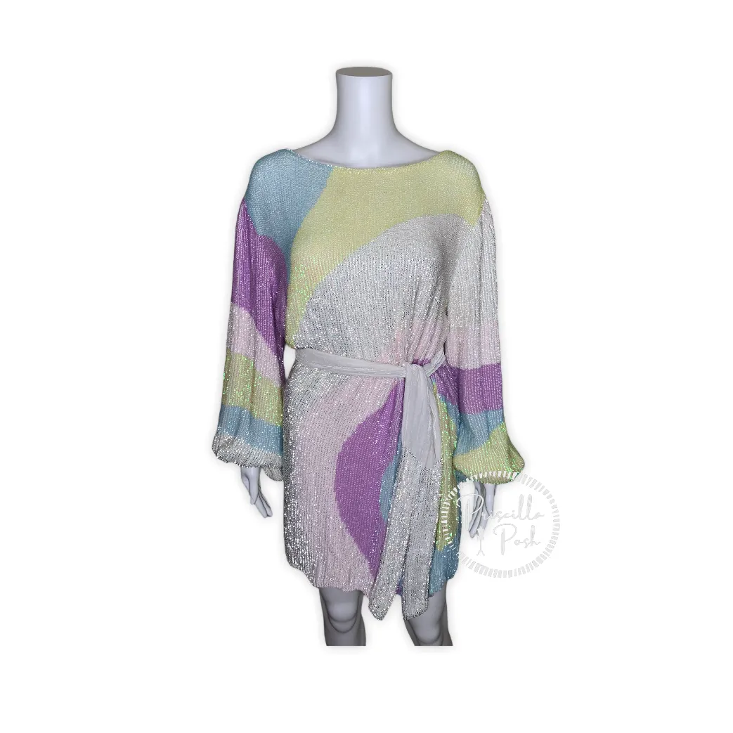 Retrofete Grace Sequin Dress Multi Color Swirl