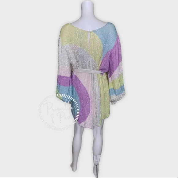 Retrofete Grace Sequin Dress Multi Color Swirl