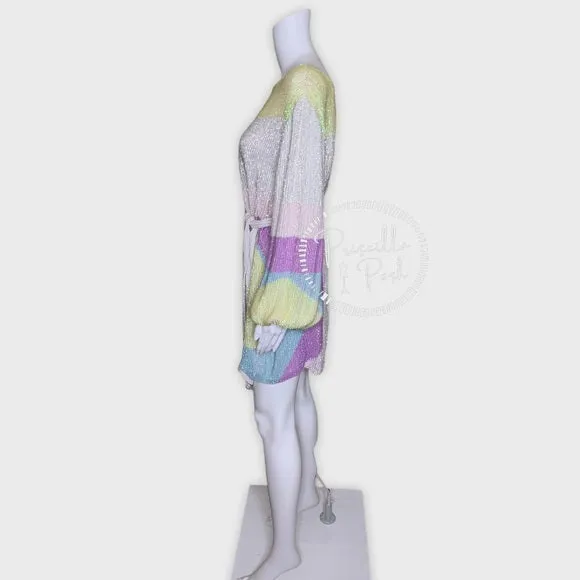 Retrofete Grace Sequin Dress Multi Color Swirl