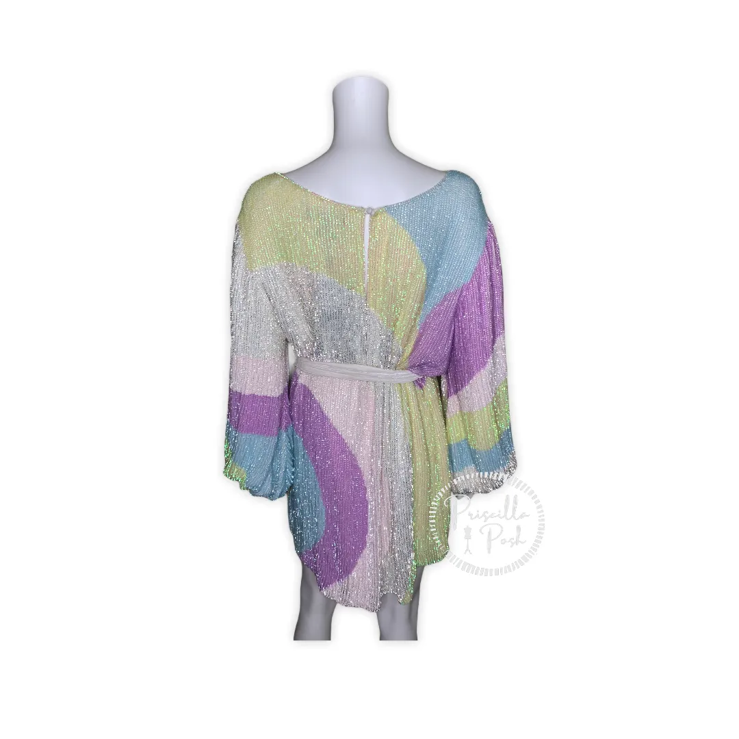 Retrofete Grace Sequin Dress Multi Color Swirl