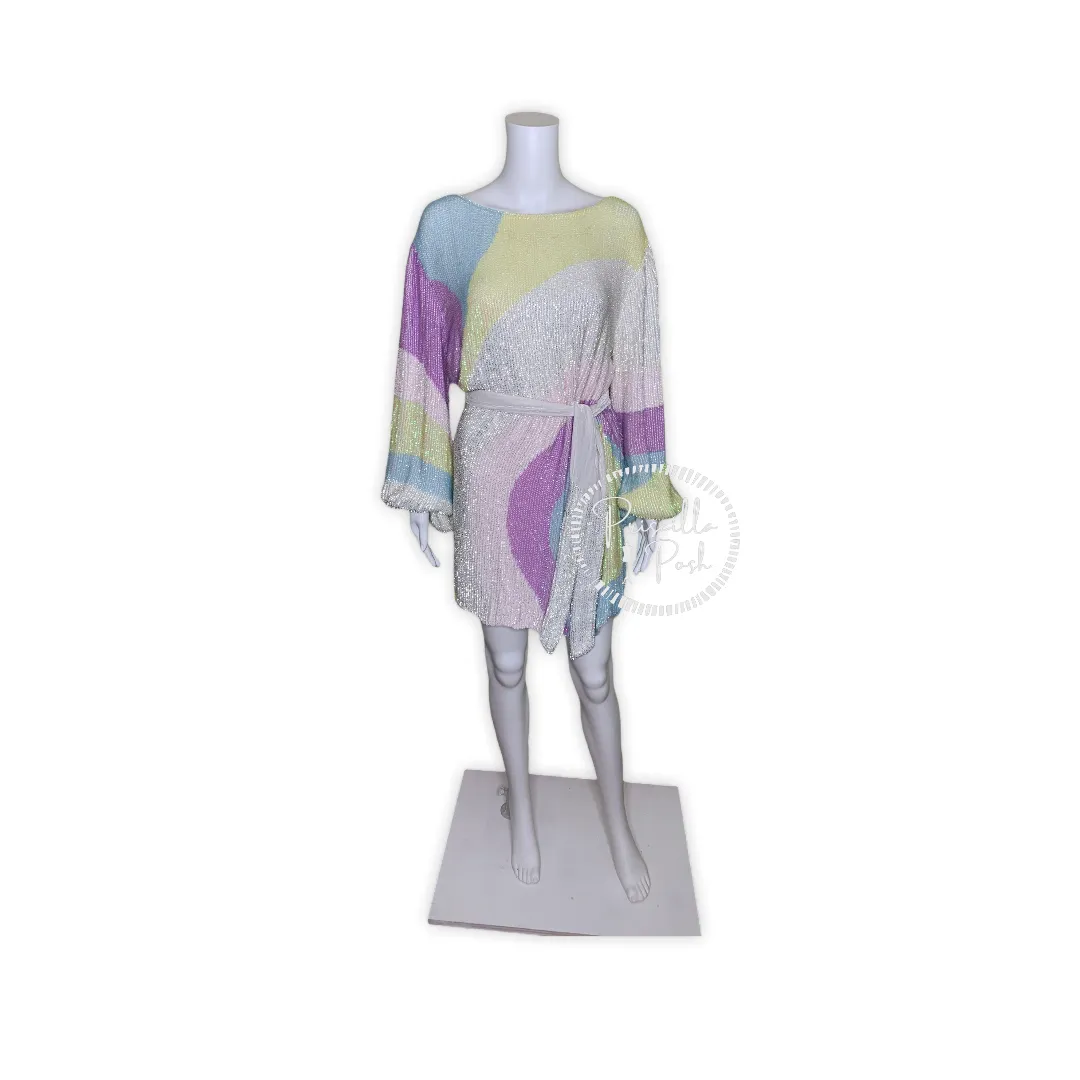 Retrofete Grace Sequin Dress Multi Color Swirl