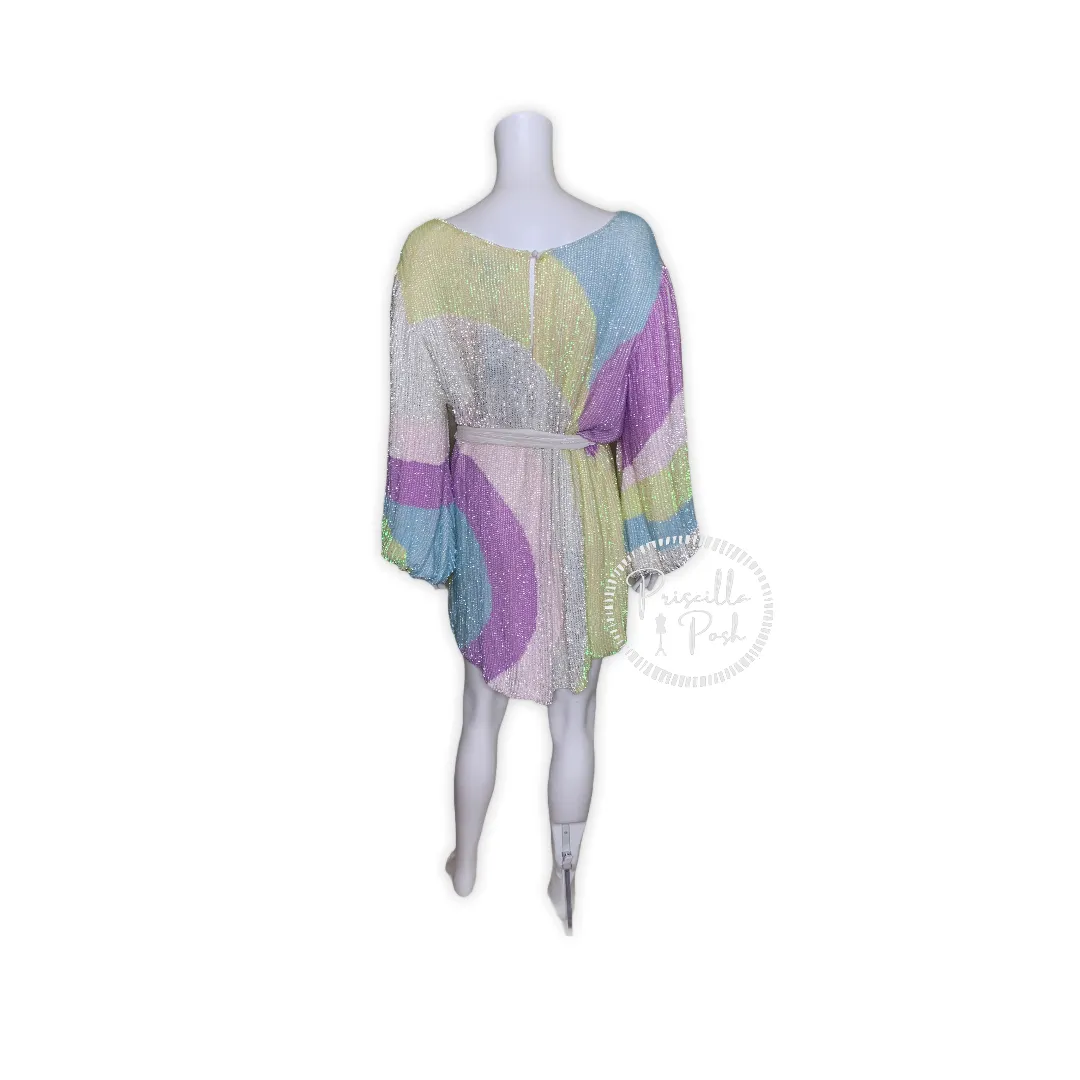 Retrofete Grace Sequin Dress Multi Color Swirl
