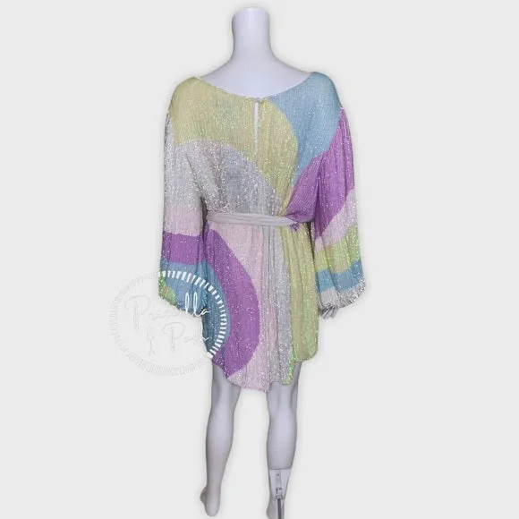 Retrofete Grace Sequin Dress Multi Color Swirl