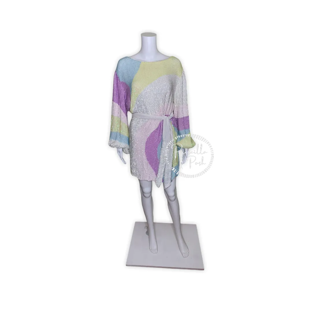 Retrofete Grace Sequin Dress Multi Color Swirl