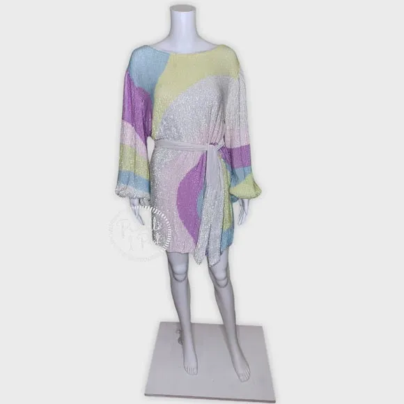 Retrofete Grace Sequin Dress Multi Color Swirl