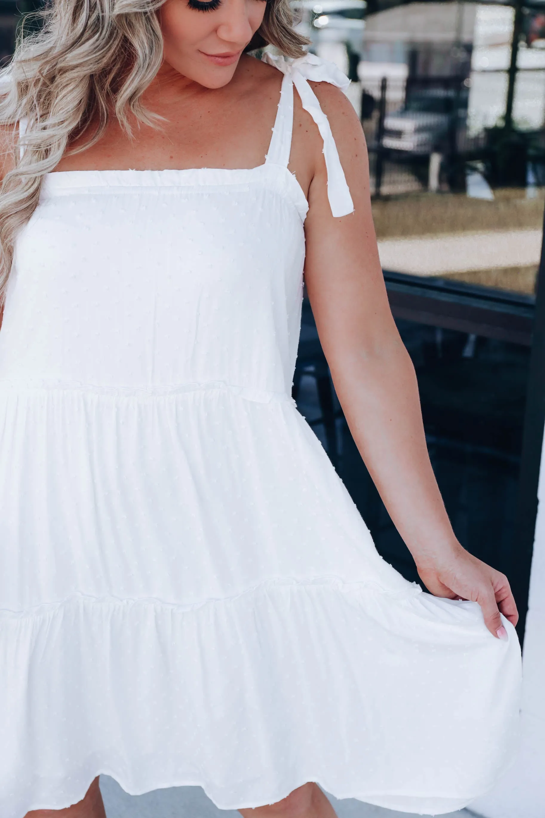 Sawyer Swiss Dot Sun Dress - White