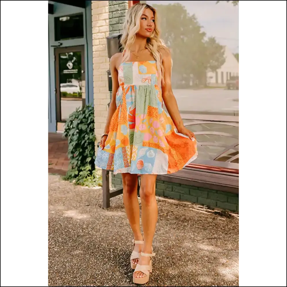 Shell Yeah! Orange Shell Print Dress from Needful Things! 🧡 Backless & Boobtastic!