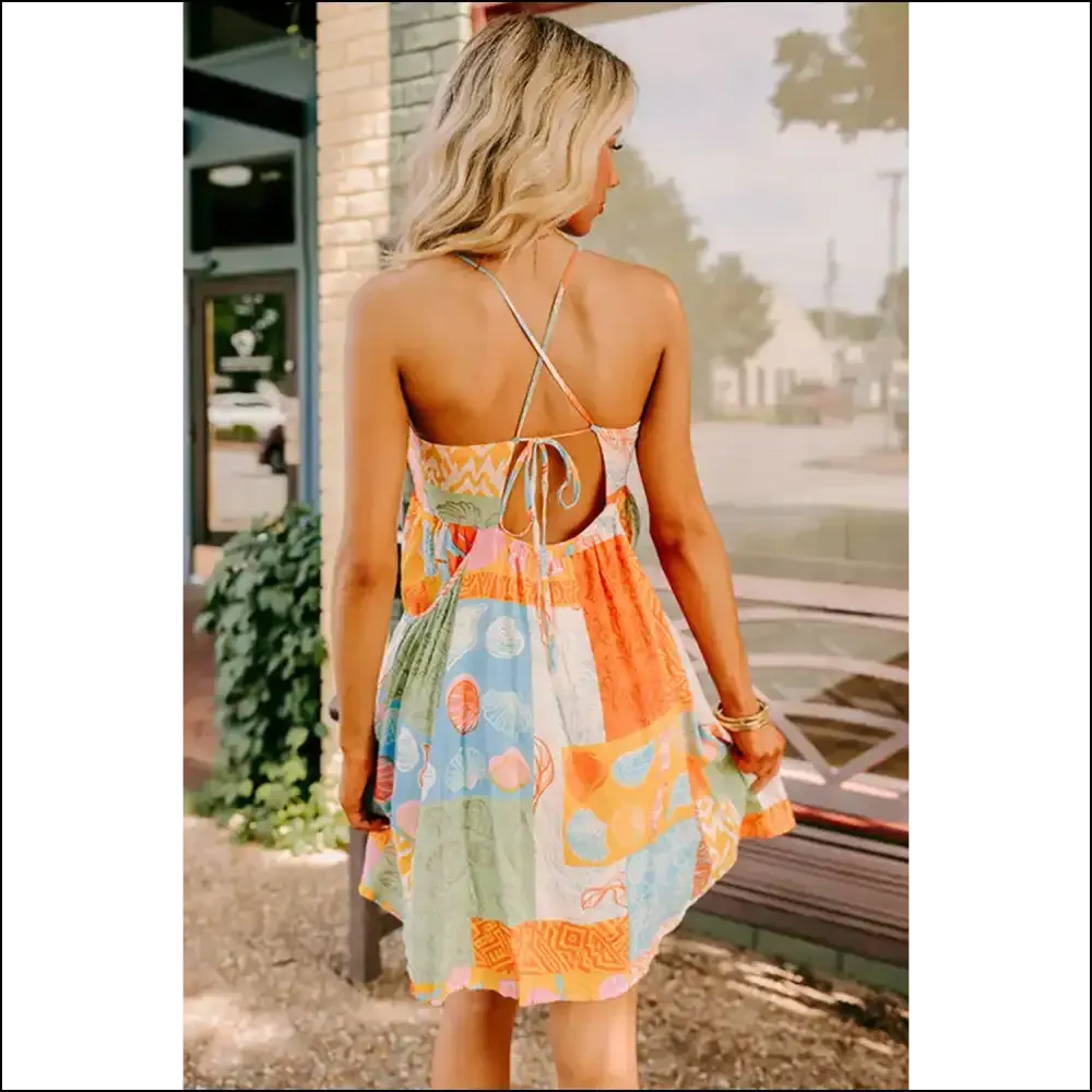 Shell Yeah! Orange Shell Print Dress from Needful Things! 🧡 Backless & Boobtastic!