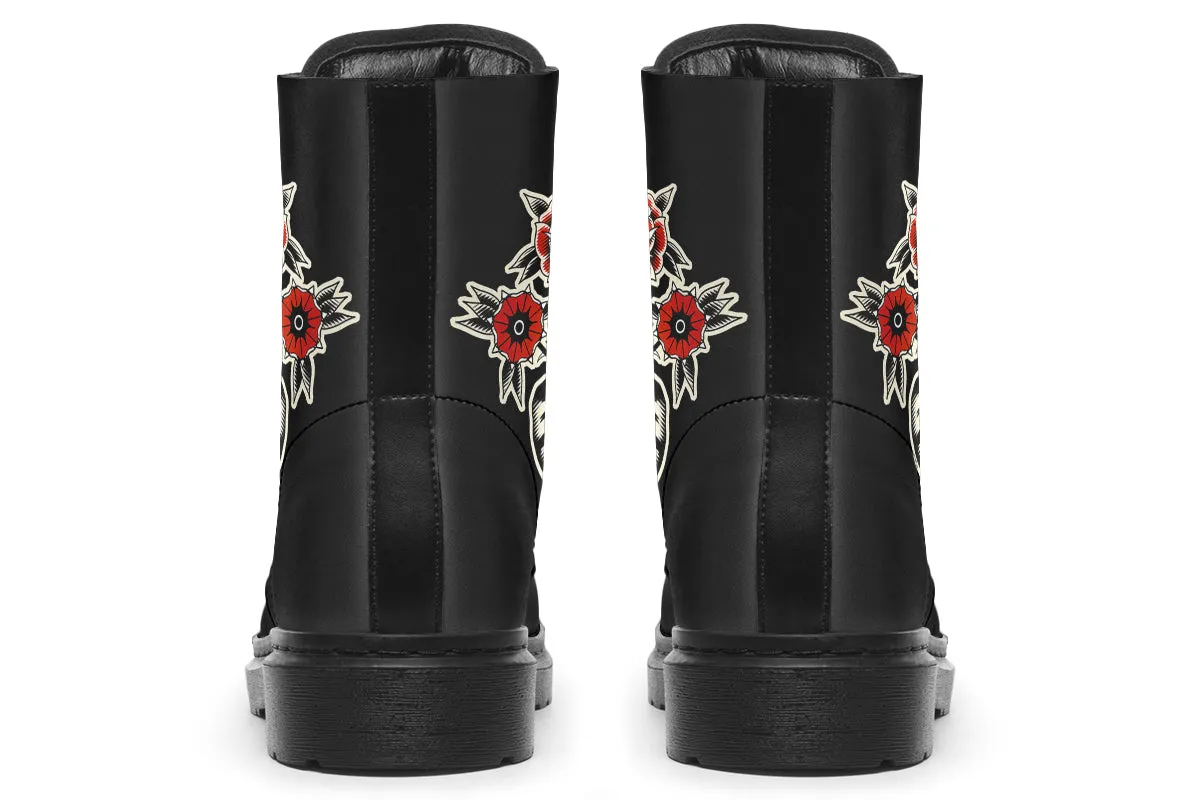 Skull Flowers Boots