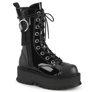 SLACKER-220  Black Patent-Vegan Leather