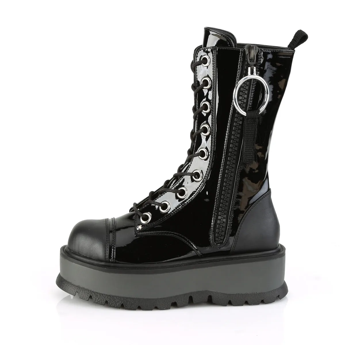 SLACKER-220  Black Patent-Vegan Leather