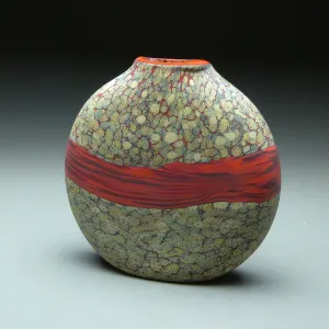 Strata Series in Sandy Handblown Glass Vase by Thomas Spake Studios