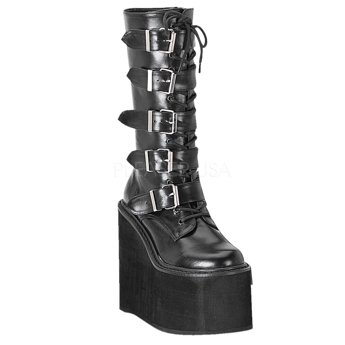 SWING-220  Black Vegan Leather