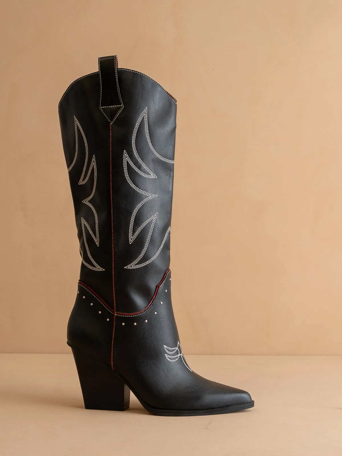 The Ashton | Black Cowboy Boot with Flaire