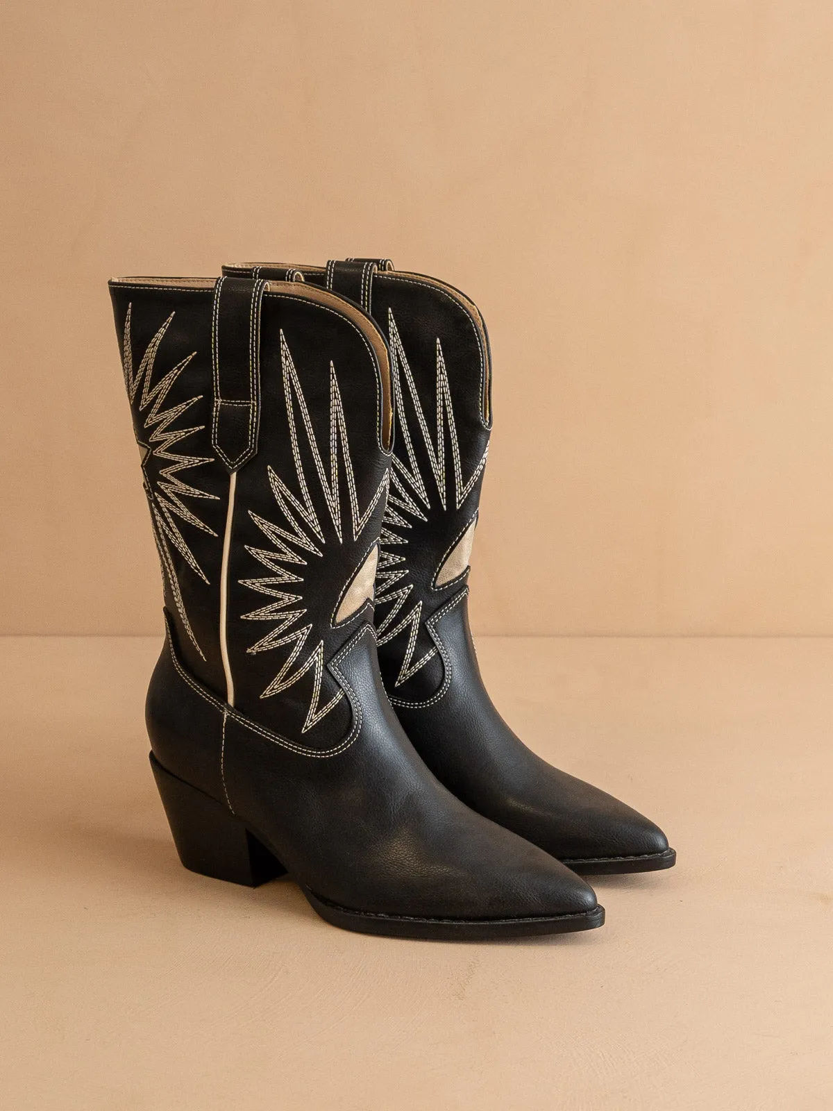 The Bristol | Black Star Burst Western Boot