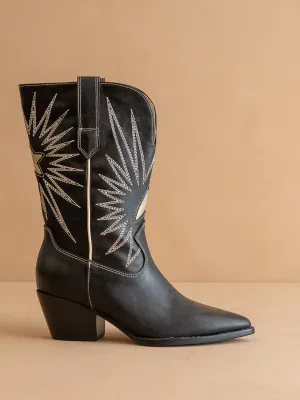 The Bristol | Black Star Burst Western Boot