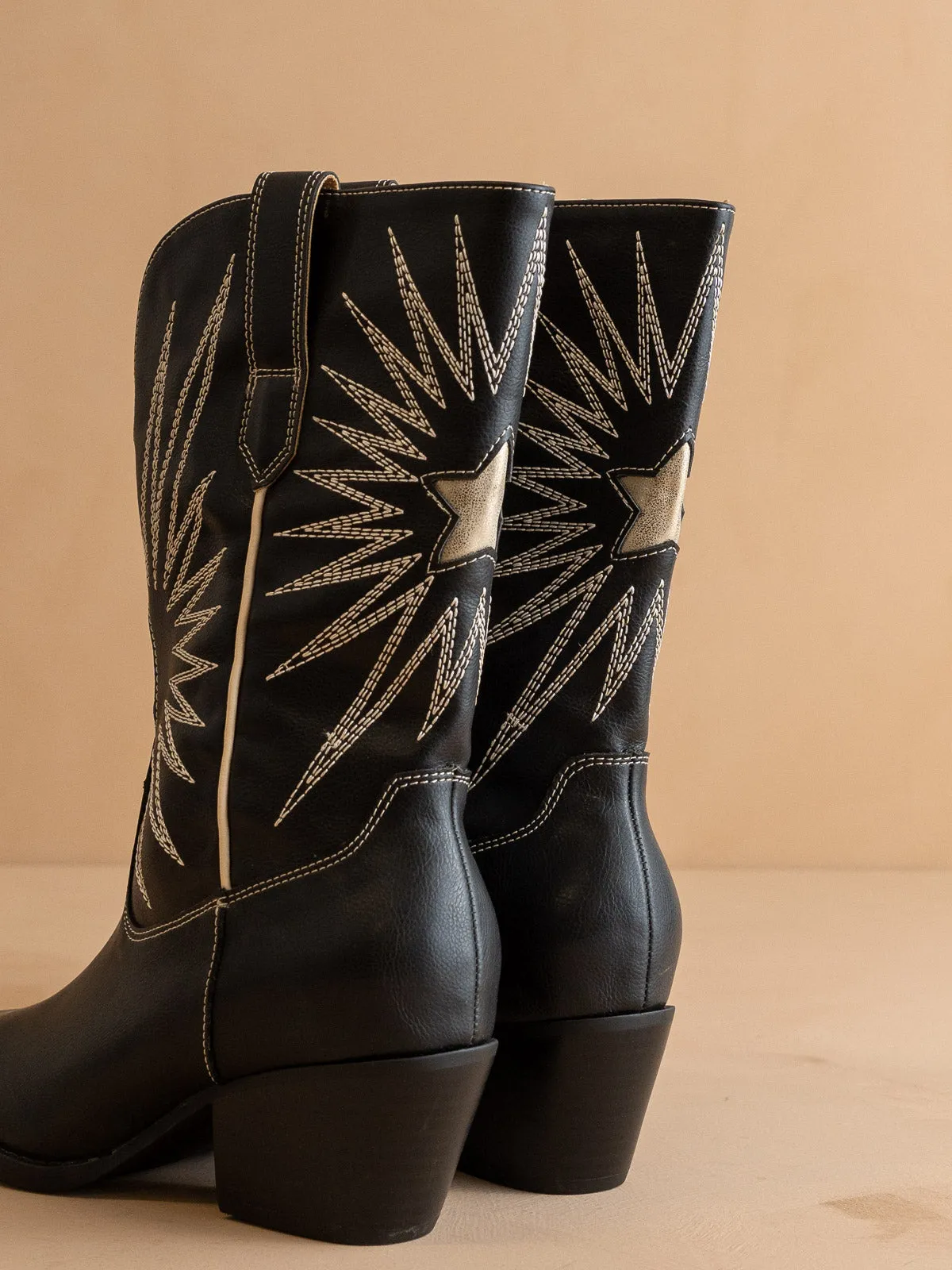 The Bristol | Black Star Burst Western Boot
