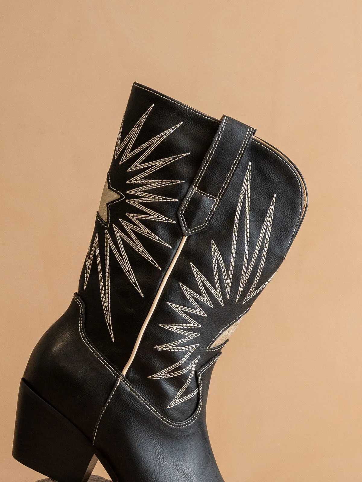 The Bristol | Black Star Burst Western Boot