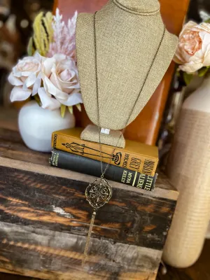 The Dawson Vintage Long Necklace, Worn Gold