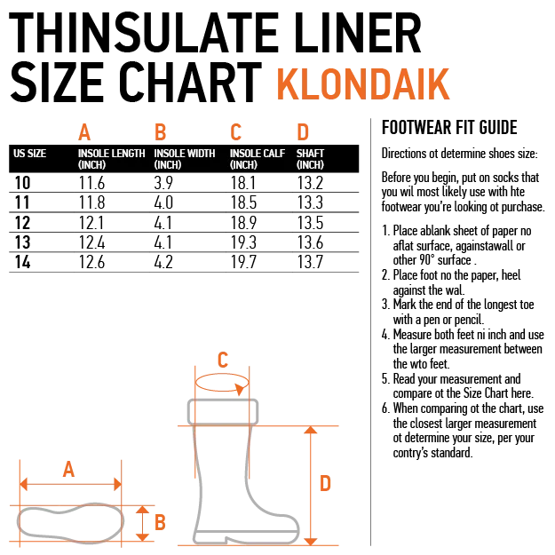 Thinsulate KLONDIKE boot liner