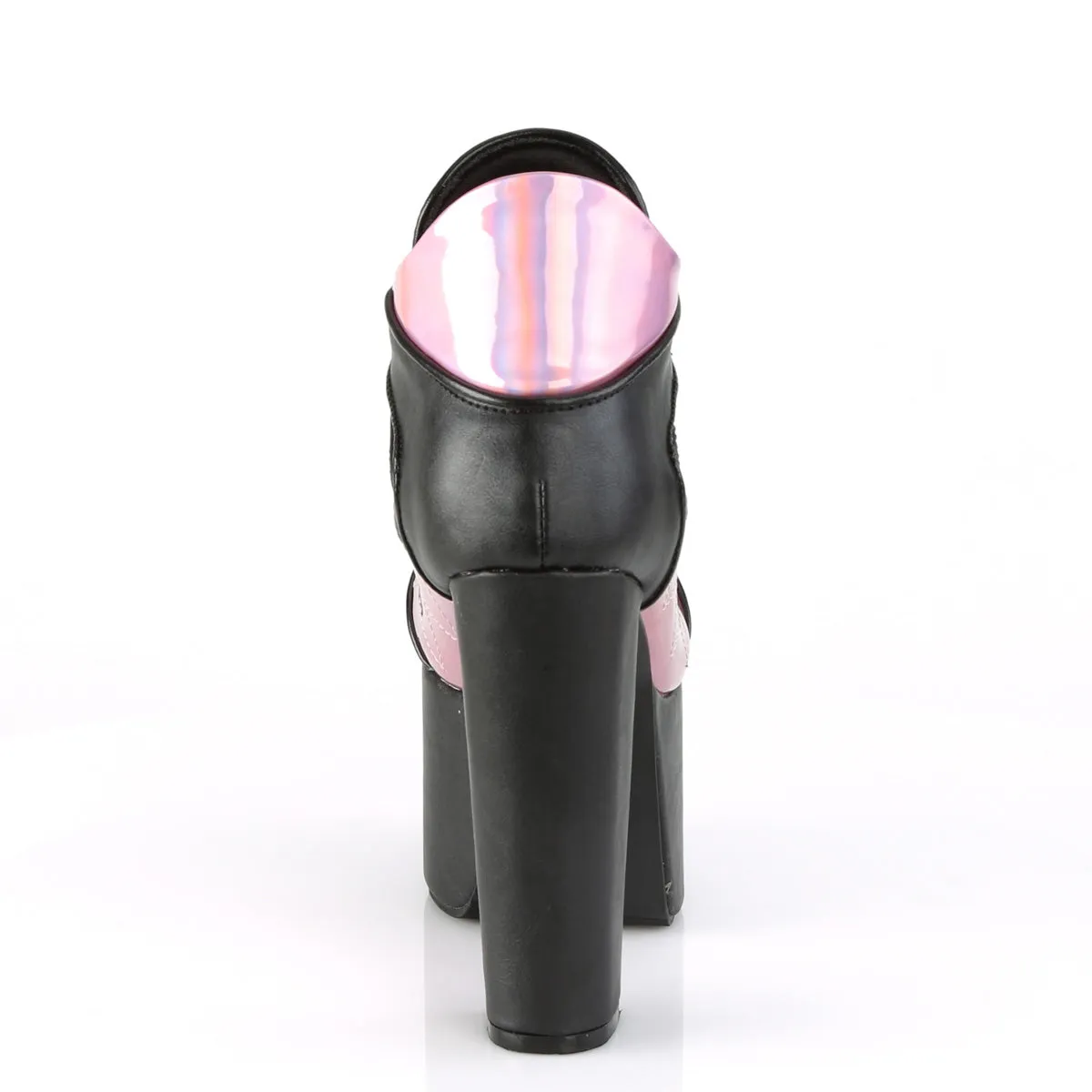 TORMENT-216  Black Vegan Leather-Pink Hologram