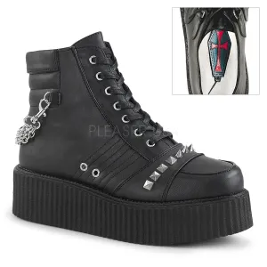 V-CREEPER-565  Black Vegan Leather