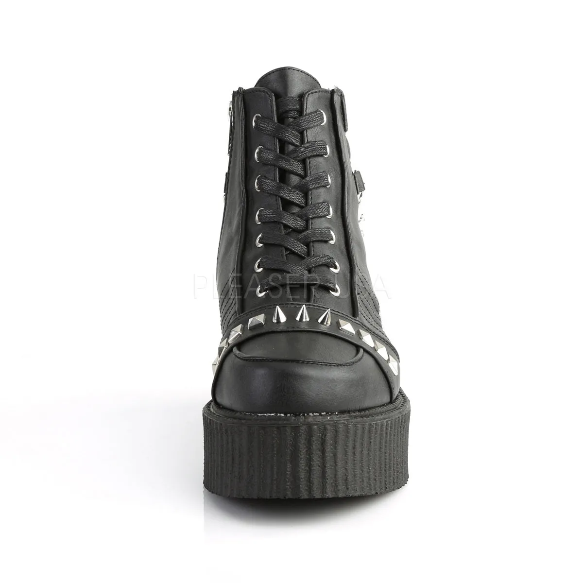 V-CREEPER-565  Black Vegan Leather